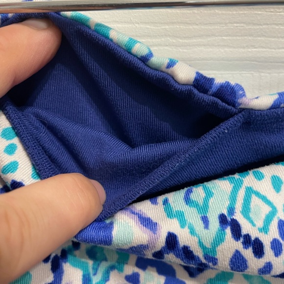 Lilly Pulitzer Luxletic Weekender Blue Pink Crop Leggings Women’s Size Large - Picture 5 of 8